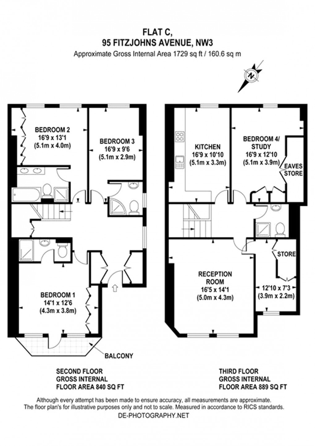 Floorplan for Fitzjohns Avenue, London