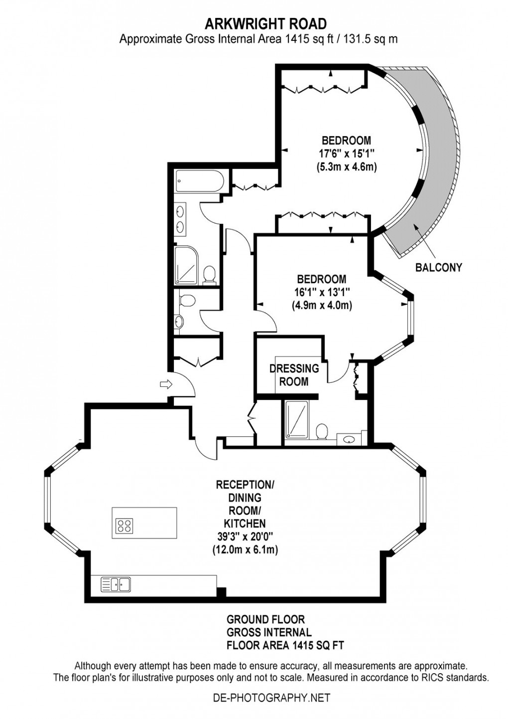 Floorplan for Arkwright Road, London