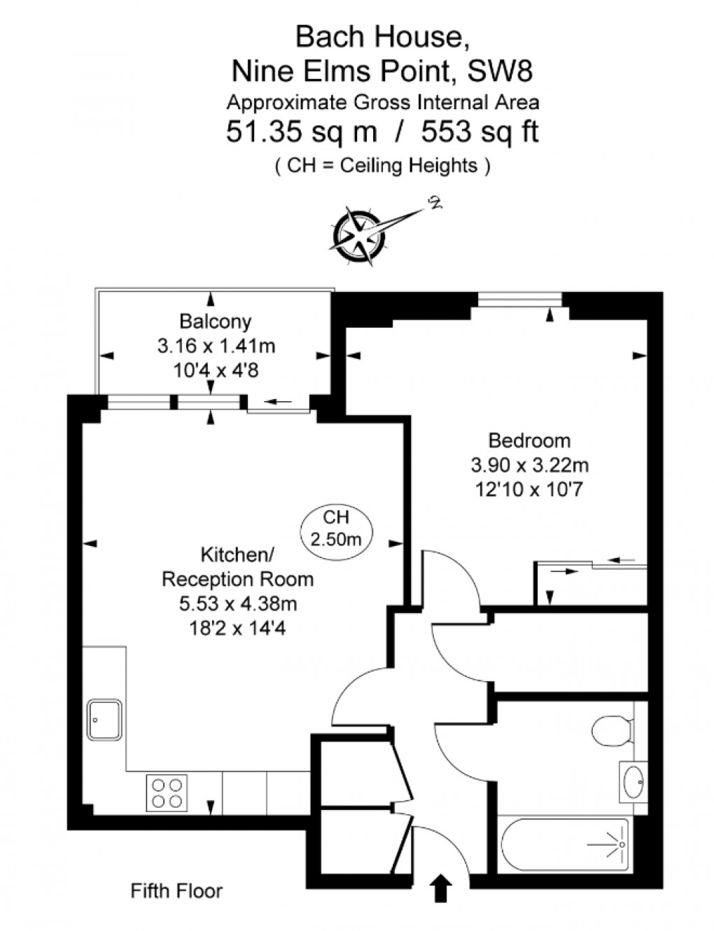 Floorplan for Nine Elms Point, 50 Wandsworth Road